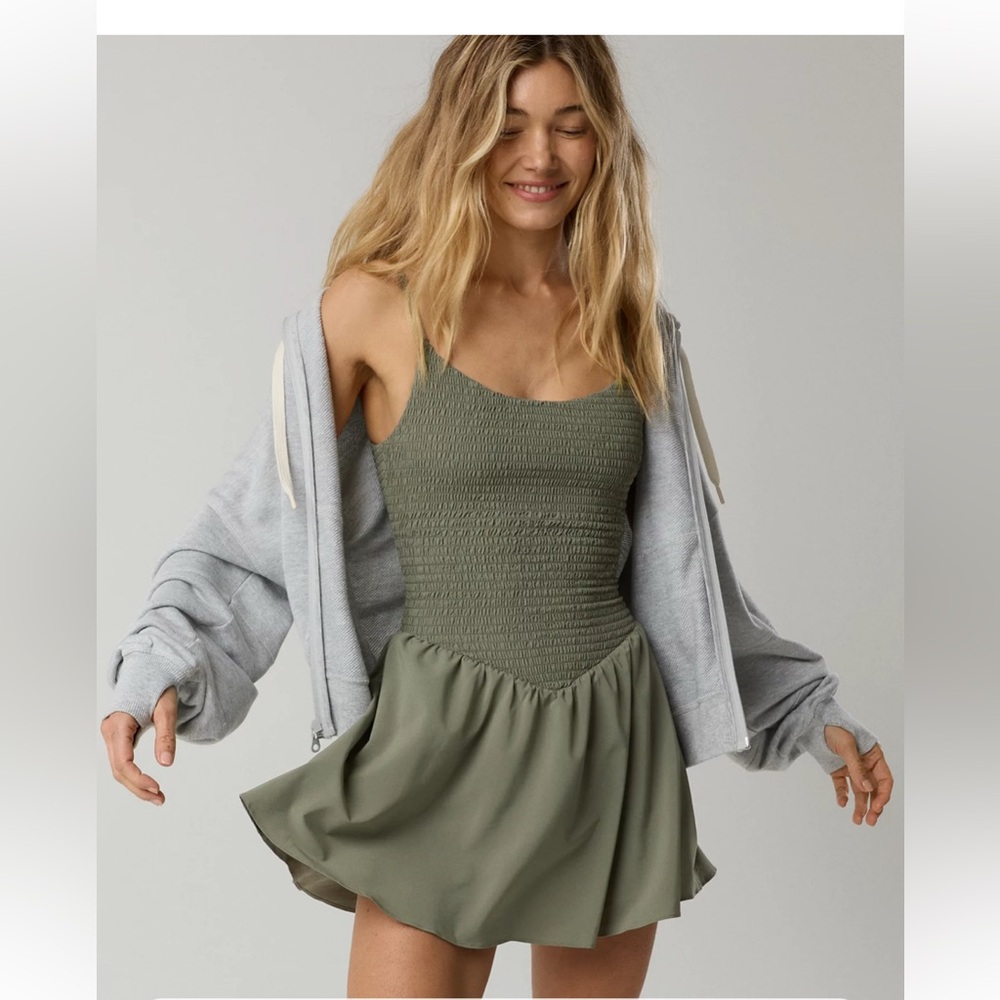 Aerie Offline by aerie Real Me Smocked Flowy Dress NWT